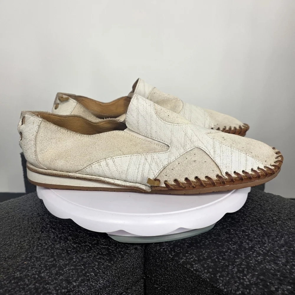 Red Tape White Suede Whipstitch Slip-On Moccasin Loafers Men’s 11 Shoes